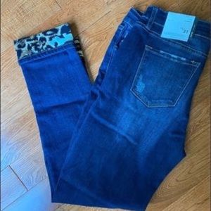 Kancan, leopard jean cropped jeans. Size 15/31, brand new with tags